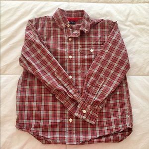 Boys Gap button up shirt in red plaid.